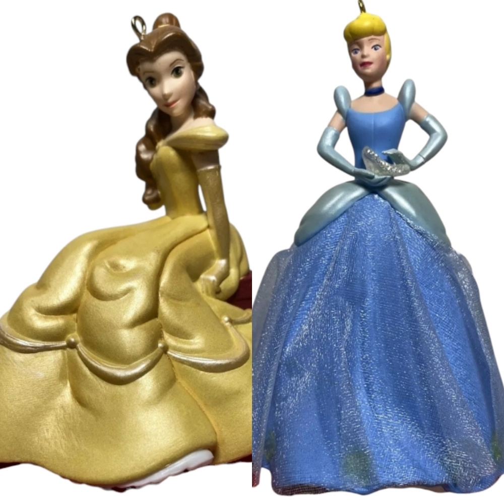 Disney Beauty & The Beast + Cinderella Xmas Hallmark Ornaments